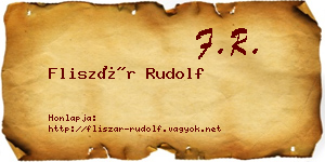 Fliszár Rudolf névjegykártya